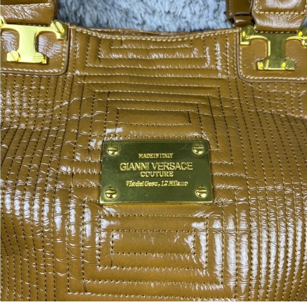 Gianni Versace Purse Golded Quilted Shoulder Bag Tote Luxury Handbag